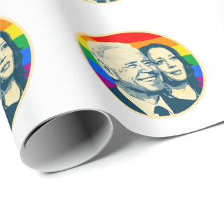 Papier Cadeau Biden Harris Rainbow Pride