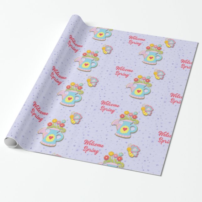 Papier Cadeau Bienvenue Arrosage de ressort (Déroulé)