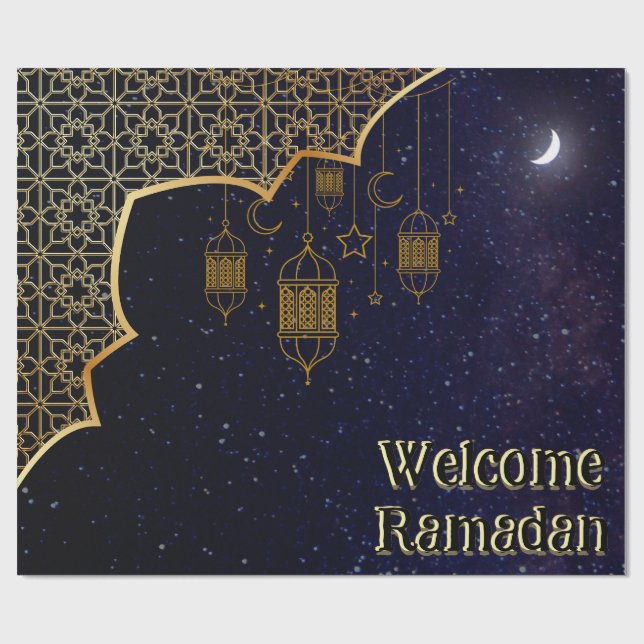 Papier Cadeau Bienvenue Ramadan : Le design islamique (Plat)