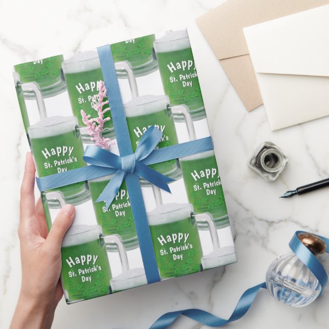 Papier Cadeau Bière verte de la Saint-Patrick (Cadeaux)