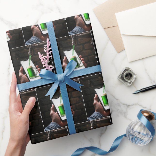 Papier Cadeau Bière verte de la Saint-Patrick (Cadeaux)