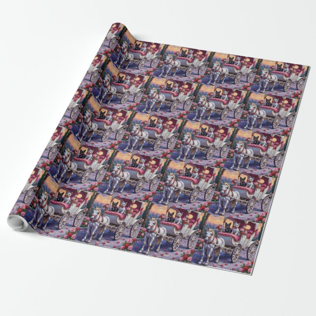 Papier Cadeau Biewer Terrier Chien Saint-Valentin (Déroulé)