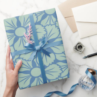 Papier Cadeau Big Blue Print Classic Sakura Flower Motif
