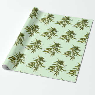 Papier Cadeau Big Green Buds sur Light Green Arrière - plan