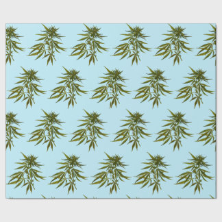 Papier Cadeau Big Green Buds sur Sky Blue Arrière - plan
