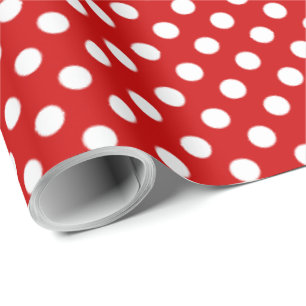 Papier Cadeau Big Polka Dotée Design Ballons Rouge