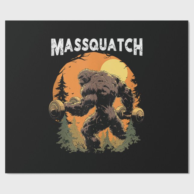Papier Cadeau Bigfoot Massquatch Drôle  (Plat)