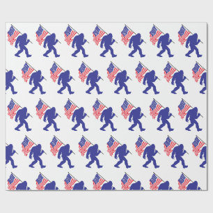 Papier Cadeau Bigfoot portant le drapeau américain