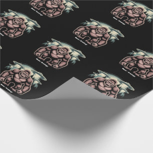 Papier Cadeau Bigfoot Sasquatch Alien UFO Drôle Graphisme