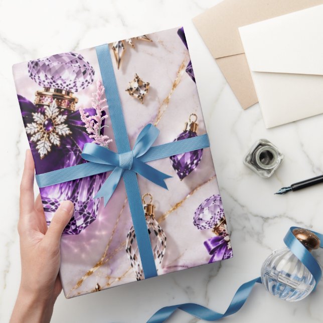 Papier Cadeau Bijoux de Parfum Violet Améthyste (Cadeaux)