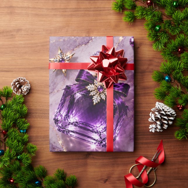 Papier Cadeau Bijoux de Parfum Violet Améthyste (Cadeau de vacances)