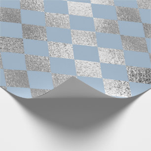 Papier Cadeau Bijoux Diamond Carrés Blue Silver Vip