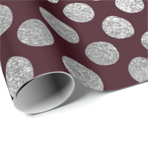 Papier Cadeau Bijoux Maron Bourgogne Pots Argent Vip