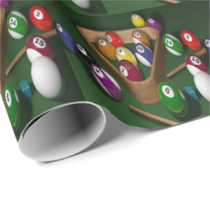 Papier Cadeau Billard Billard Balls Pool Ballons On Table Print