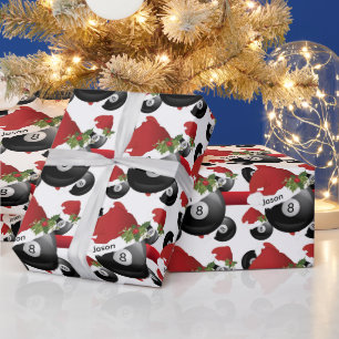 Papier Cadeau Billard de Noël Ball   Texte do-it-yourself