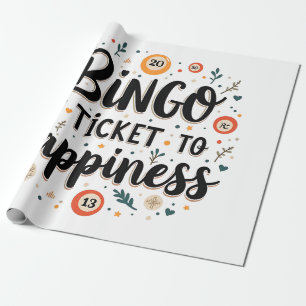 Papier Cadeau Bingo est mon billet pour le bonheur Funny Bingo J
