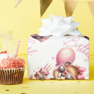 PAPIER CADEAU BIRTHDAY GIRL BEAVER DANS UN CAMION DE MONSTRE