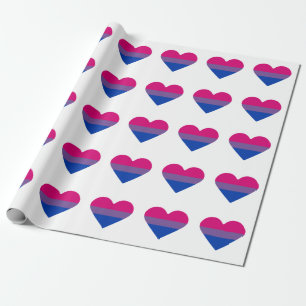 Papier Cadeau Bisexual Fierté Drapeau Coeur
