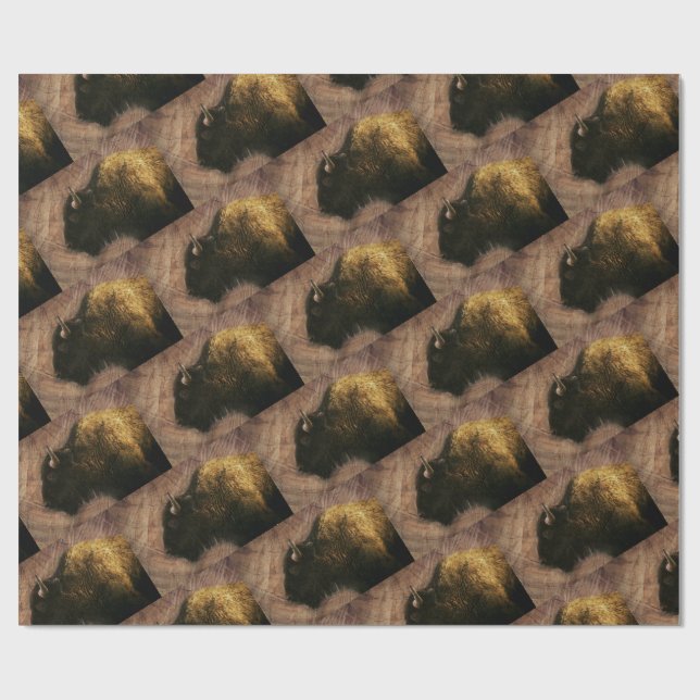 Papier Cadeau Bison d'Amérique (Plat)