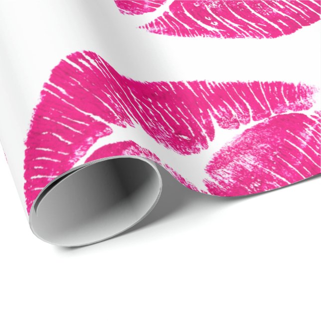 Papier Cadeau - Bisou Rose (Coin rond)