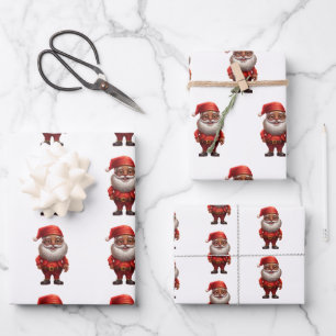 Papier cadeau Black African American Père Noël