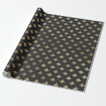 Papier Cadeau Black and Gold Vintage Paris Fleur de Lis<br><div class="desc">Papier d'emballage gris,  noir et or paris fleur de lis vintage.</div>