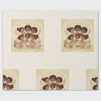 Papier Cadeau Black Angel Christmas Choir Wrapping Paper 2