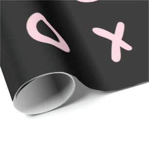 Papier Cadeau Black & Baby Pink X O XO XO