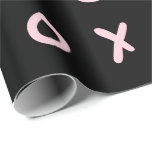 Papier Cadeau Black & Baby Pink X O XO XO XO's Trendy Cute<br><div class="desc">papier d'emballage personnalisé</div>