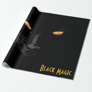 Papier Cadeau Black Cat Magic drôle personnalisable