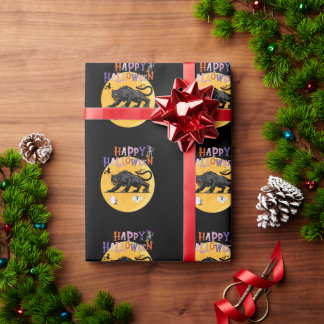 Papier Cadeau black cougar on halloween night