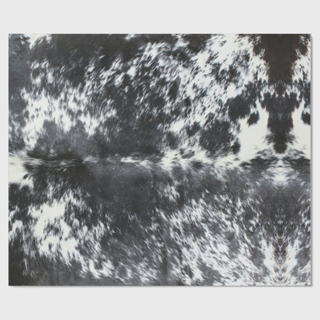 Papier Cadeau Black Cowhide Imprimer Russe Ferme Noël (Plat)