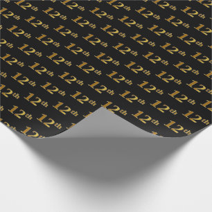 Papier Cadeau Black, Faux Gold 12e (Douzième)