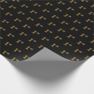 Papier Cadeau Black, Faux Gold 1er (Premier) événement