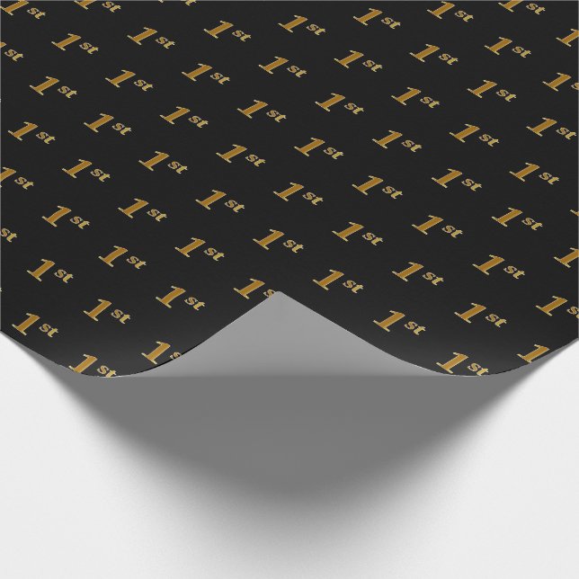 Papier Cadeau Black, Faux Gold 1er (Premier) événement (Coin)
