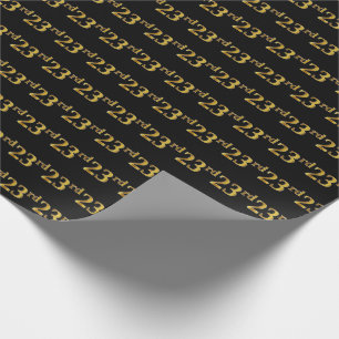 Papier Cadeau Black, Faux Gold 23e (Vingt-troisième)