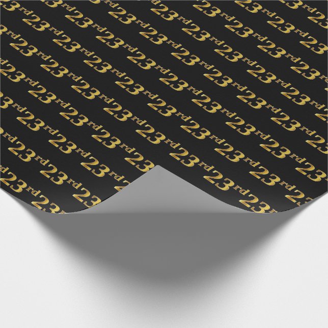 Papier Cadeau Black, Faux Gold 23e (Vingt-troisième) (Coin)