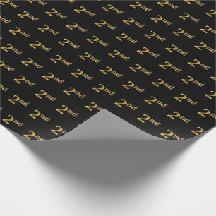 Papier Cadeau Black, Faux Gold 2e (deuxième) événement