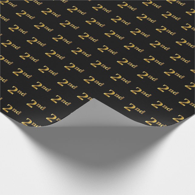 Papier Cadeau Black, Faux Gold 2e (deuxième) événement (Coin)