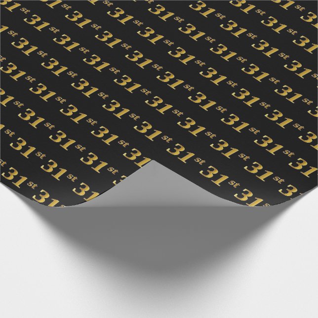 Papier Cadeau Black, Faux Gold 31e (Trente et unième) (Coin)