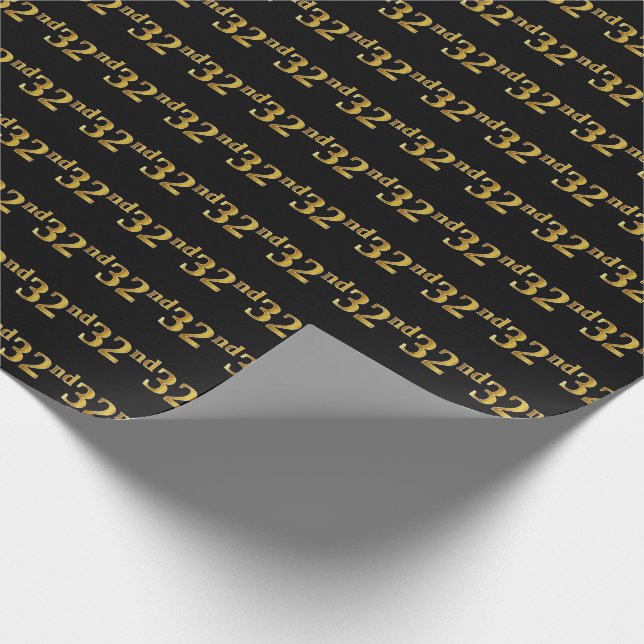 Papier Cadeau Black, Faux Gold 32e (Trente-Seconde) (Coin)