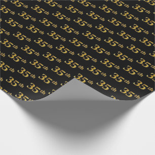 Papier Cadeau Black, Faux Gold 35e (Trente-cinquième)