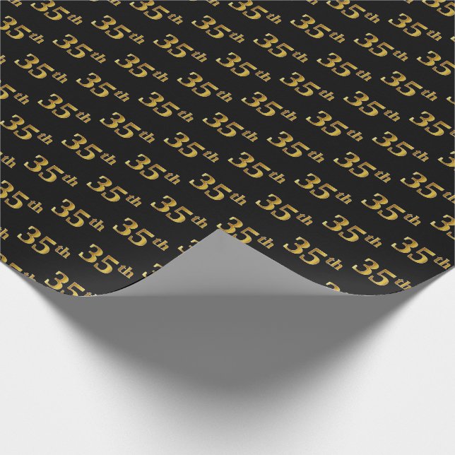Papier Cadeau Black, Faux Gold 35e (Trente-cinquième) (Coin)