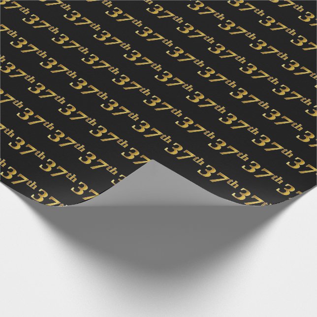 Papier Cadeau Black, Faux Gold 37e (Trente-Septième) (Coin)