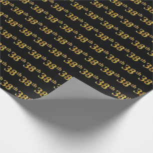 Papier Cadeau Black, Faux Gold 38e (Trente-Huitième)