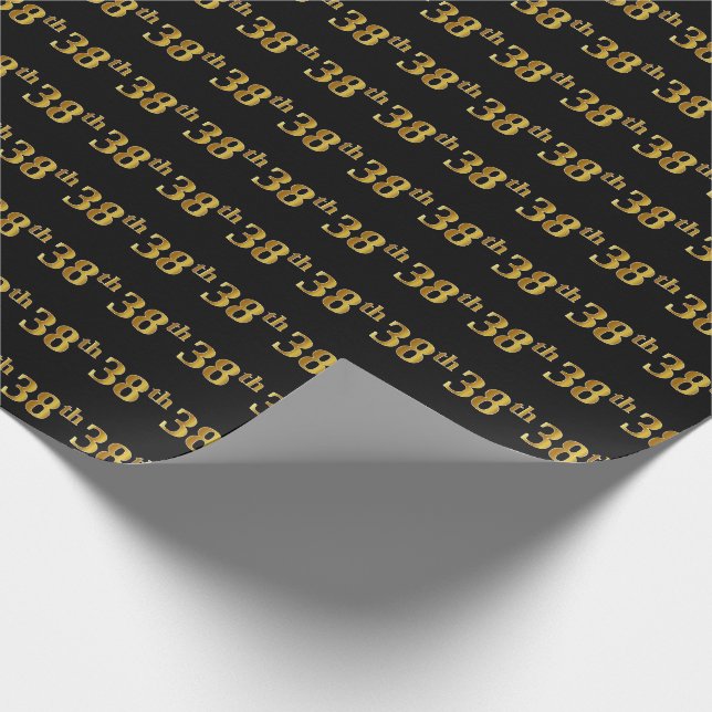 Papier Cadeau Black, Faux Gold 38e (Trente-Huitième) (Coin)
