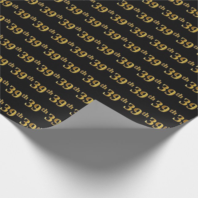 Papier Cadeau Black, Faux Gold 39e (Trente-Neuvième) (Coin)