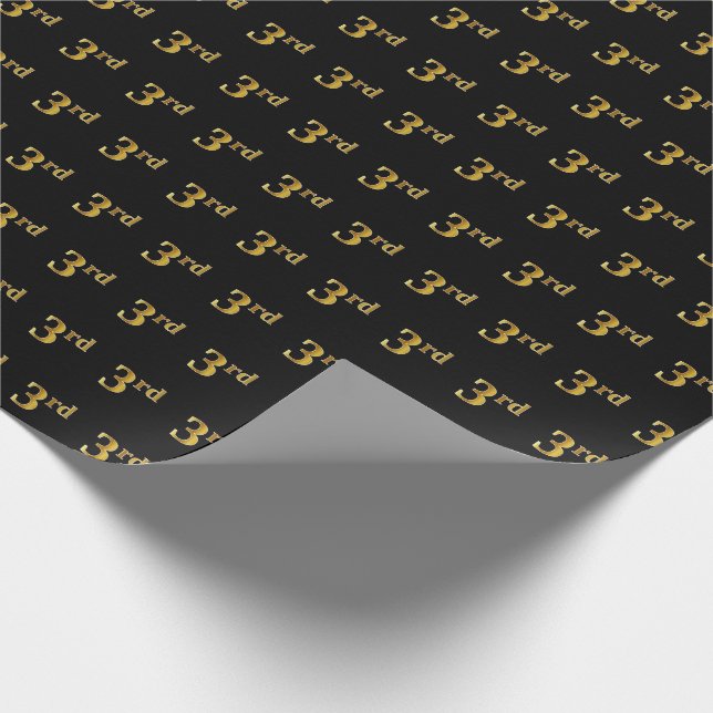 Papier Cadeau Black, Faux Gold 3e (troisième) événement (Coin)