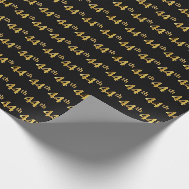 Papier Cadeau Black, Faux Gold 44e (Quarante-quatrième) (Coin)