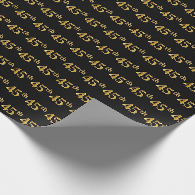 Papier Cadeau Black, Faux Gold 45e (Quarante-cinquième) (Coin)